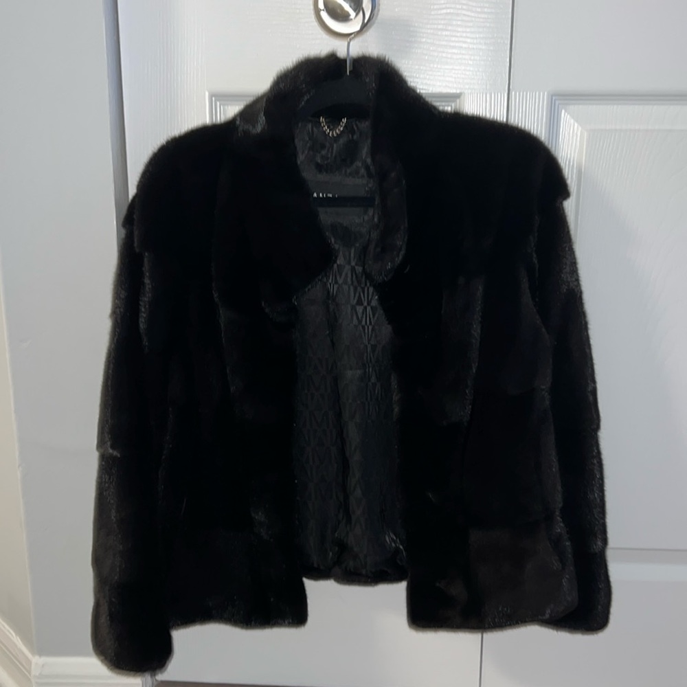Manzari Black Authentic Fur Coat